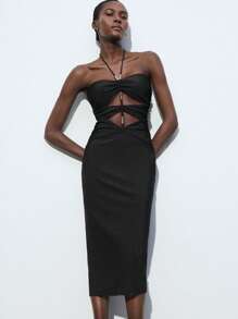 Maija Nouvelle robe d'été multifonctionnelle 2025 de style Top de gamme simple avec un design vintage à lacets style soutien-gorge en métal argenté perlé ajouré. Convient pour les sorties, les fêtes, les mariages, la remise des diplômes. Idéale pour les vacances à la plage ou en ville.