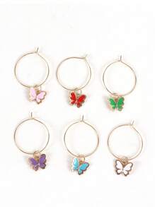 6 Stücke Weinglasmarker, Weinglas-Identifizierer, Trinkmarker für Weingläser für Weihnachten, Thanksgiving, Geburtstag, Weinparty, Weihnachtsgeschenke, Fröhliche Weihnachten