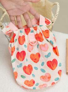 PETSIN Light Pink Cute Ladylike Heart Pattern Chiffon Breathable Summer Shirt, Fashionable Style Suitable For Cats & Dogs - Baby Pink - View 2