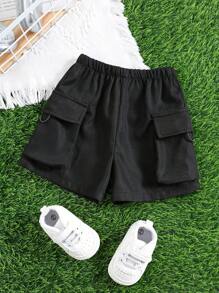 TaviRue Baby Boy Casual Practical Pocket Black Shorts, Suitable For Indoor Home, Outdoor, Daily Wear, Sports, Play, Party, Photo Shoot, Formal Events, Festivals, Spring/Summer - Black - View 4