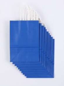 5pcs/10pcs 中号（16x22x8cm）可重复使用海军蓝牛皮纸袋、生日派对礼品袋、袋子、婚礼派对礼品袋、朋友礼品袋 - 藏蓝色 - 查看 6