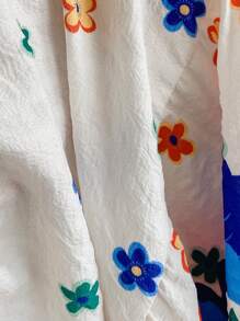 Soleia Robe Cami à imprimé floral coloré avec bretelles nouées, pour femmes grandes tailles. Tenue de vacances/remise des diplômes/rentrée scolaire - Multicolore - Voir 8