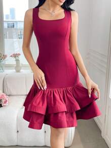 Modelyn Vestido corto de mujer con tirantes de unicolor, minimalista y de moda, adecuado para el verano