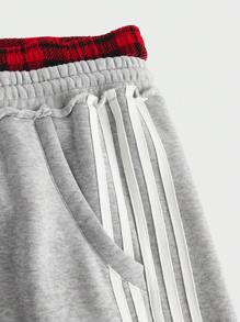 Manfinity VCAY Plus Size Men's Loose Fit Knitted Plaid Drawstring Waist Streetwear Pants - Multicolor - View 5