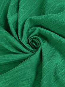 SHEIN Clasi Bộ đồ liền thân tay ngắn dệt jacquard cổ chữ V màu xanh lá cây cho nữ - Trang phục thanh lịch hàng ngày, Xuân/Hè - màu xanh lá - Xem 7