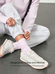 GLOWMODE 3 Pairs Socks Soft Ventilated Mesh With Embroidered Logo Workout Daily Casual - Multicolor - View 3