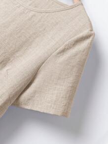 Rusticease Women Plain Round Neck Short Sleeve Pocket Straight Casual Mini Dress Dresses For Women Summer,Bohemia