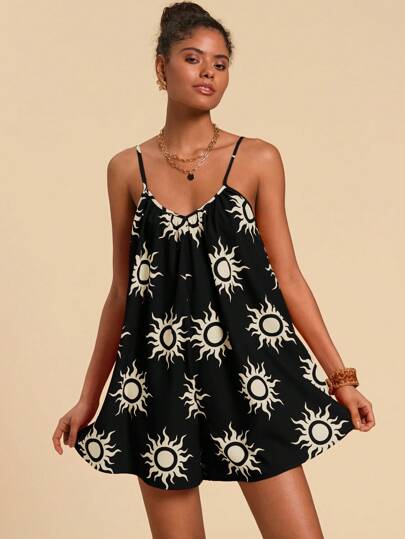 Travachic 女式编织火热太阳印花宽松连体裤