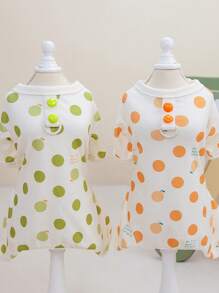 PETSIN Lightweight & Breathable Casual Homewear Melon Pattern Pet Jumpsuit For Cats & Dogs, Suitable For Spring & Summer, Allow Outdoor Walking - Green - View 6