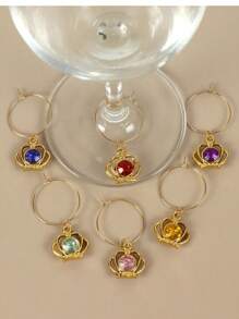 6 Stücke Weinglasmarker, Weinglas-Identifizierer, Trinkmarker für Weingläser für Weihnachten, Thanksgiving, Geburtstag, Weinparty, Weihnachtsgeschenke, Fröhliche Weihnachten