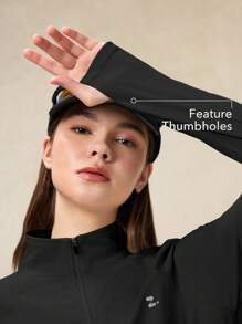 OutZeal SunProof UPF50+ 清凉修身立领防晒夹克 女款 带拉链口袋 运动健身 健身房 - 黑色 - 查看 4