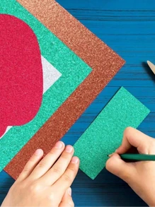 10sheets High-Quality Glitter Paper Sheets, Suitable For Crafts And DIY Projects, Glitter Paper For Making Cards, Christmas, Handmade DIY, Scrapbooking, Gift Wrapping, Birthday And Party Decorations, Students School Classroom Home Office - Multicolor - View 3