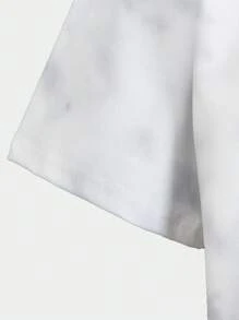 2 件套 Tween Boy 活力扎染字母印花圆领 T 恤和宽松牛仔裤套装，适合日常穿着、派对、音乐节、学校、度假 - 彩色 - 查看 6