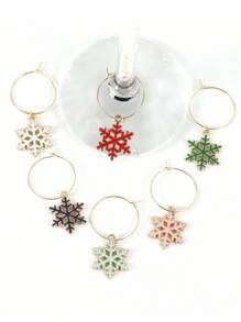 6 Stücke Weinglasmarker, Weinglas-Identifizierer, Trinkmarker für Weingläser für Weihnachten, Thanksgiving, Geburtstag, Weinparty, Weihnachtsgeschenke, Fröhliche Weihnachten