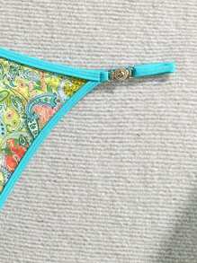 Swim Mod Set de 2 Trajes de baño para mujer para vacaciones en la playa, Día de San Valentín, fiesta en la playa: Bikini estampado multicolor - Multicolor - Ver 4