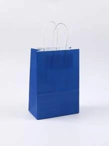 5pcs/10pcs 中号（16x22x8cm）可重复使用海军蓝牛皮纸袋、生日派对礼品袋、袋子、婚礼派对礼品袋、朋友礼品袋 - 藏蓝色 - 查看 3
