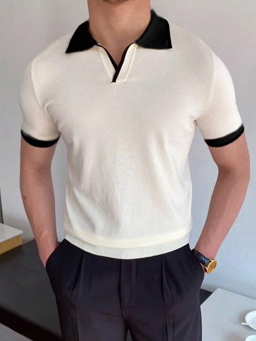 CasaModa Camicia Uomo Manica Corta Casual Fit Blu a Righe