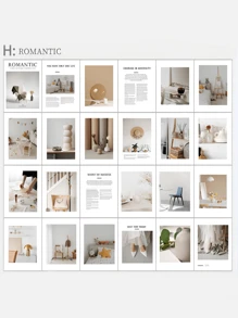 SHEIN 1 pieza Fondo fotográfico minimalista tipo revista inglesa, prop para fotografía, transmisión en vivo o exhibición de estilo callejero, mejor regalo de cumpleaños para decoración del hogar - Multicolor - Ver 15