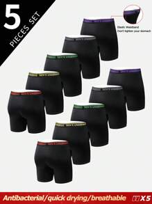 5pcs/Set Men's Fashion Boxers, Suitable For Summer - Multicolor - View 2