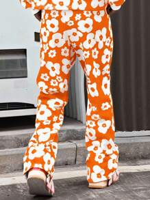 PAVTROS Green Floral Allover Print Digital Sweatpants - Multicolor - View 3