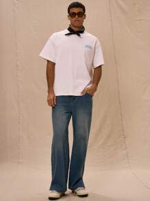 Musero Y2k Straight Leg Denim Jeans For Spring Summer Easter - Blue - View 1