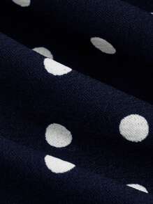 SHEIN MOD 女士 V 领修身波尔卡圆点紧身连衣裙、海军蓝返校节连衣裙、镂空服装、优雅女士连衣裙、性感连衣裙、海军蓝波尔卡圆点连衣裙 - 藏蓝色 - 查看 3