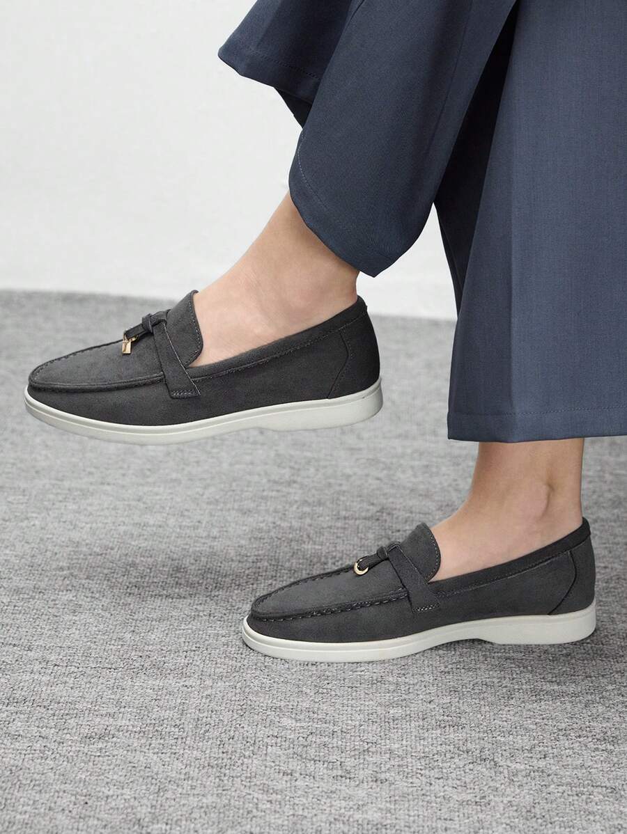 CUCCOO BIZCHIC Women's Fashionable Versatile Casual Flat Shoes For Christmas Valentine's Day Spring Shoes - Dark Grey - View 1