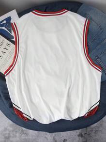Manfinity LEGND Camiseta de tirantes holgada informal con estampado de letras para hombre de talla grande