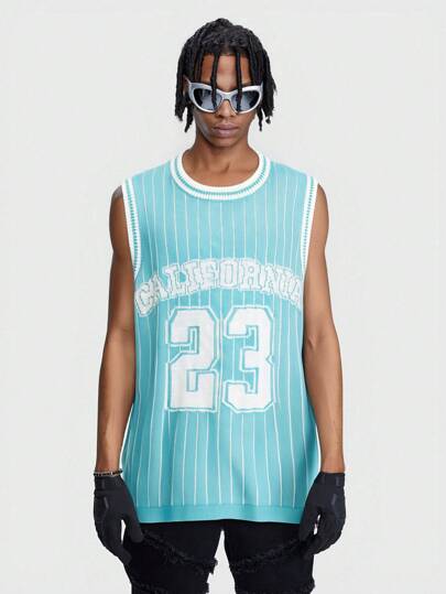 Prep Suéter de punto con cuello en V y estampado numérico, para uso diario