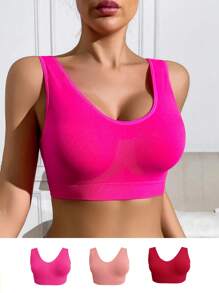 3 Pcs Women's Sexy Backless Casual Bralette Set - Multicolor - View 5