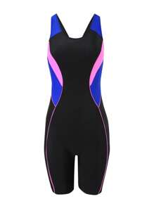 Swim Nautrix Women's Beach Sports Competition Tight Color Block Double Shoulder Flat Triangle Bikini - Multicolor - View 7