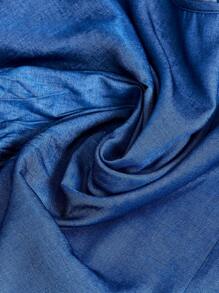 SHEIN LUNE 素色紐扣細節吊帶上衣 - 藍色 - 查看 7