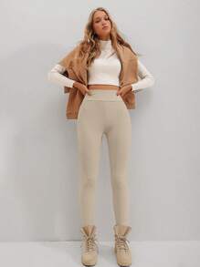 EURMUSE 素色高腰緊身打底褲