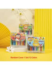 1 Set 24 Farben Malstift Drehstift, Kinderhände bleiben sauber, Kindergarten Farbpinsel, Schüler Ölkreide Malset, Kinderkünstlerische Malutensilien (Verpackung zufällig), Malset, Kinderkunst und Handwerk, Malstift, Kunst- und Handwerksutensilien für Kinder, Kunstmaterialienset - Verschiedenfarbig - Übersicht 8