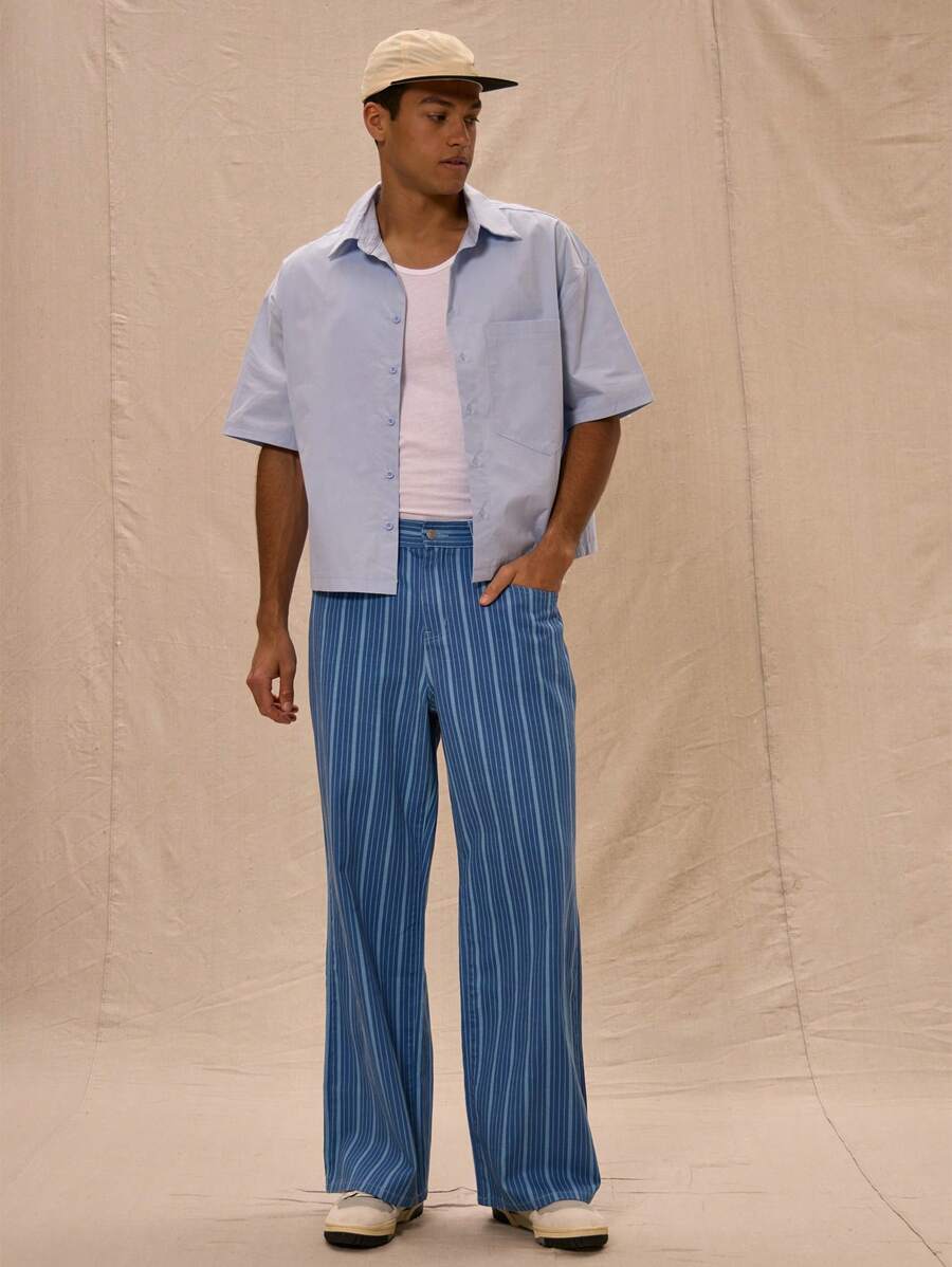 Musero 细条纹直筒牛仔裤春夏复活节