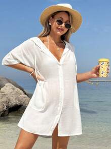 SHEIN Maternity Japanese Style Kimono Robe, Minimalist And Fashionable For Summer - Multicolor - View 1