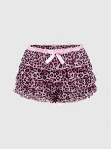 ROMWE J-Fashion Bộ áo yếm và quần short họa tiết da báo Harajuku Y2K 2 món, cỡ lớn dành cho nữ - Hồng - Xem 3