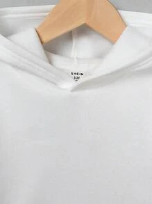 2 件装年轻男童休闲学院风字母卡通涂鸦标语图案连帽衫和运动裤，适合街头和学校场景，秋冬季 - 紅色 - 查看 5