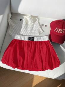 Comfortcana 女士新款运动超短花瓣裙短裤