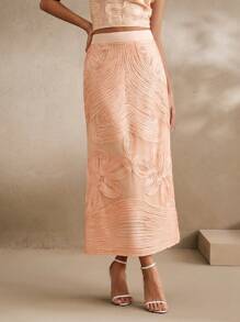 Anewsta 女士优雅优质刺绣花卉裙，适合春季、夏季、度假、休闲装和毕业裙 - 香檳色 - 查看 6