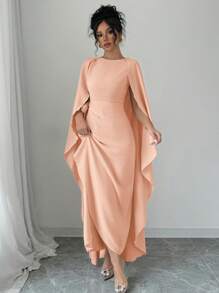 Chiquease Sleeveless Cinched Waist Elegant Asymmetrical Hem Charming Dress Maxi Women Outfit