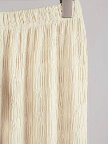 2 Peças Conjunto de Pijama para Adolescentes, Conjunto de Cor Damasco de Manga Curta Casual Macia e Calça Comprida, Tecido Jacquard Texturizado, Elástico, Malha Respirável, Lavável em Máquina, Ajuste Confortável, Fácil Cuidado, Conjunto Combinando Mãe e Filho (1 Conjunto Vendido Separadamente)