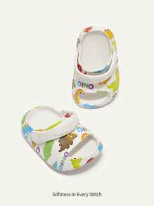 Cozy Pixies Baby Dinosaurier Design offene Zehen atmungsaktive rutschfeste Einteiler Outdoor Sandalen, Hausschuhe