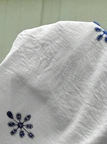 SHEIN Frenchy Bộ đồ hai mảnh thanh lịch màu xanh và trắng thêu họa tiết Totem quốc gia viền bèo nhún eo bó sát Bộ đồ lót và quần ống rộng Bộ đồ hai mảnh thanh lịch Bộ trang phục mùa hè cho phụ nữ Khách dự tiệc cưới mùa hè Bộ đồ đi biển cho phụ nữ Kỳ nghỉ Bohemia Quần áo mùa hè cho phụ nữ Trang phục sinh nhật cho phụ nữ Trang phục đi nghỉ Bộ đồ hai mảnh mùa hè cho phụ nữ Bộ quần áo mùa hè Boho cho phụ nữ Bộ đồ hai mảnh đi nghỉ Trang phục ăn trưa cho phụ nữ Quần áo phụ nữ Trang phục đi biển mùa hè Váy tiệc trà Mùa hè châu Âu Trang phục rave - Xanh và trắng - Xem 8