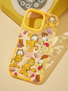 GARFIELD | SHEIN 可爱猫狗图案可拆卸手机壳，适用于 11 - 17 Pro Max，礼物 - 黃色 - 查看 7