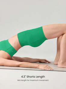 GLOWMODE Quần short đạp xe chống trượt FeatherFit™ 4.3" Không đường may phía trước, tác động thấp, chạy bộ, tập luyện mùa hè - màu xanh lá - Xem 5