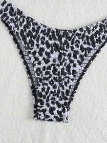 Swim Vcay Beach Halter Tankini 2 Pieces Swimwear Set, Random Print For Summer Beach Vacation - Black and White - View 5