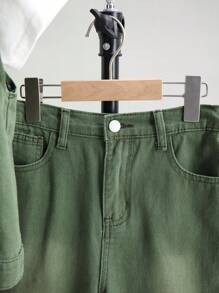 SHEIN Tween Boy Solid Color Hooded Vest, Sleeveless Short Minimalist Fashion Suit, Suitable For Summer,Holiday,Summer,Travel - Army Green - View 3