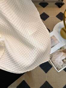 Franclia Contrast Color Block Peter Pan Collar Casual Commuter Minimalist Style Women's Shirt, Spring/Summer - White - View 5