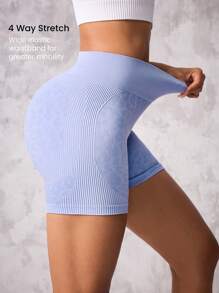 Seamluxe SHEIN Sport Women High Waist Simple Fitted Leopard Print Sports Shorts, Casual Resort Wear Biker Shorts - Multicolor - View 7